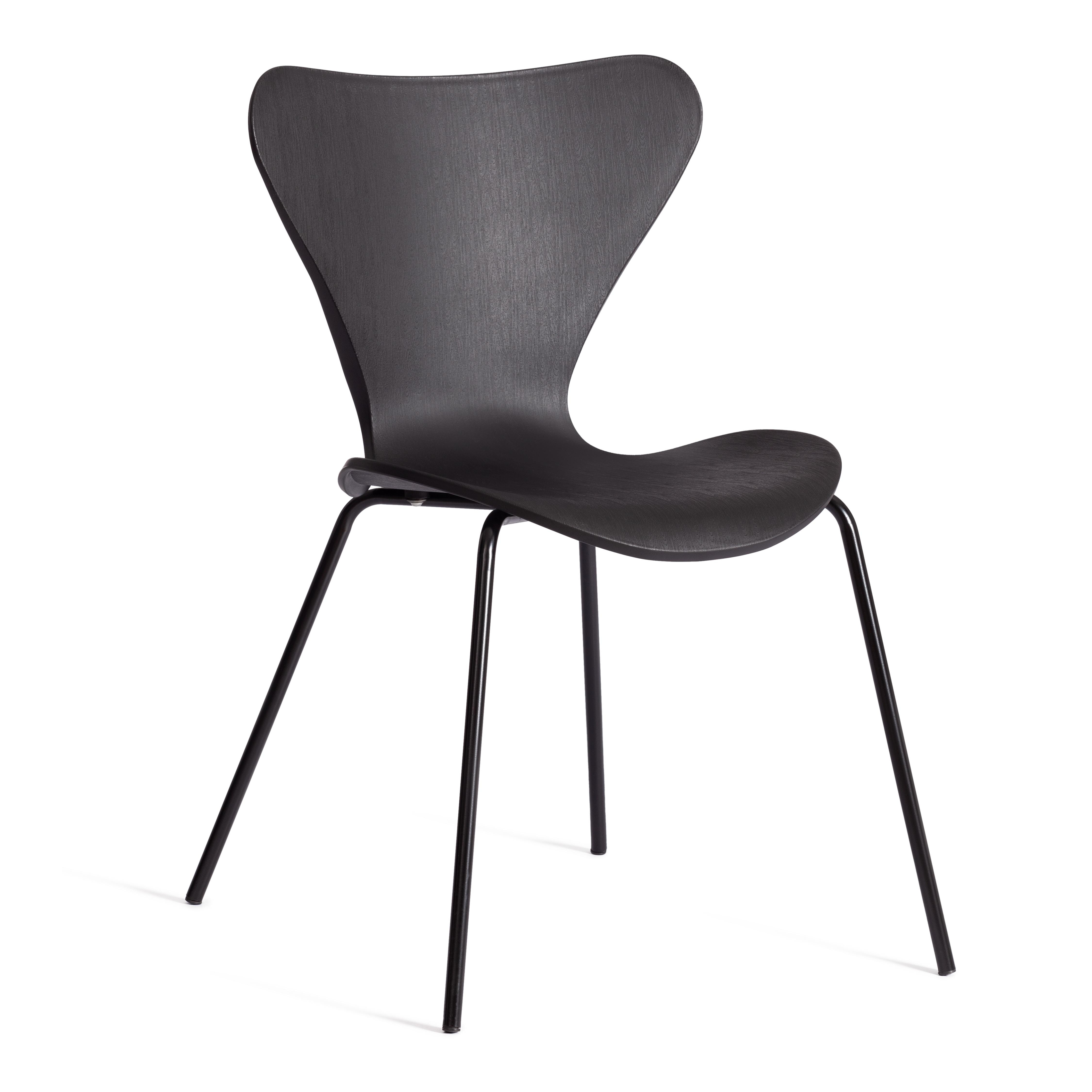 Стул Якобсен/Jacobsen (мод.DC 102-1) пластик/металл, 45х54.5х80см, черный/черный