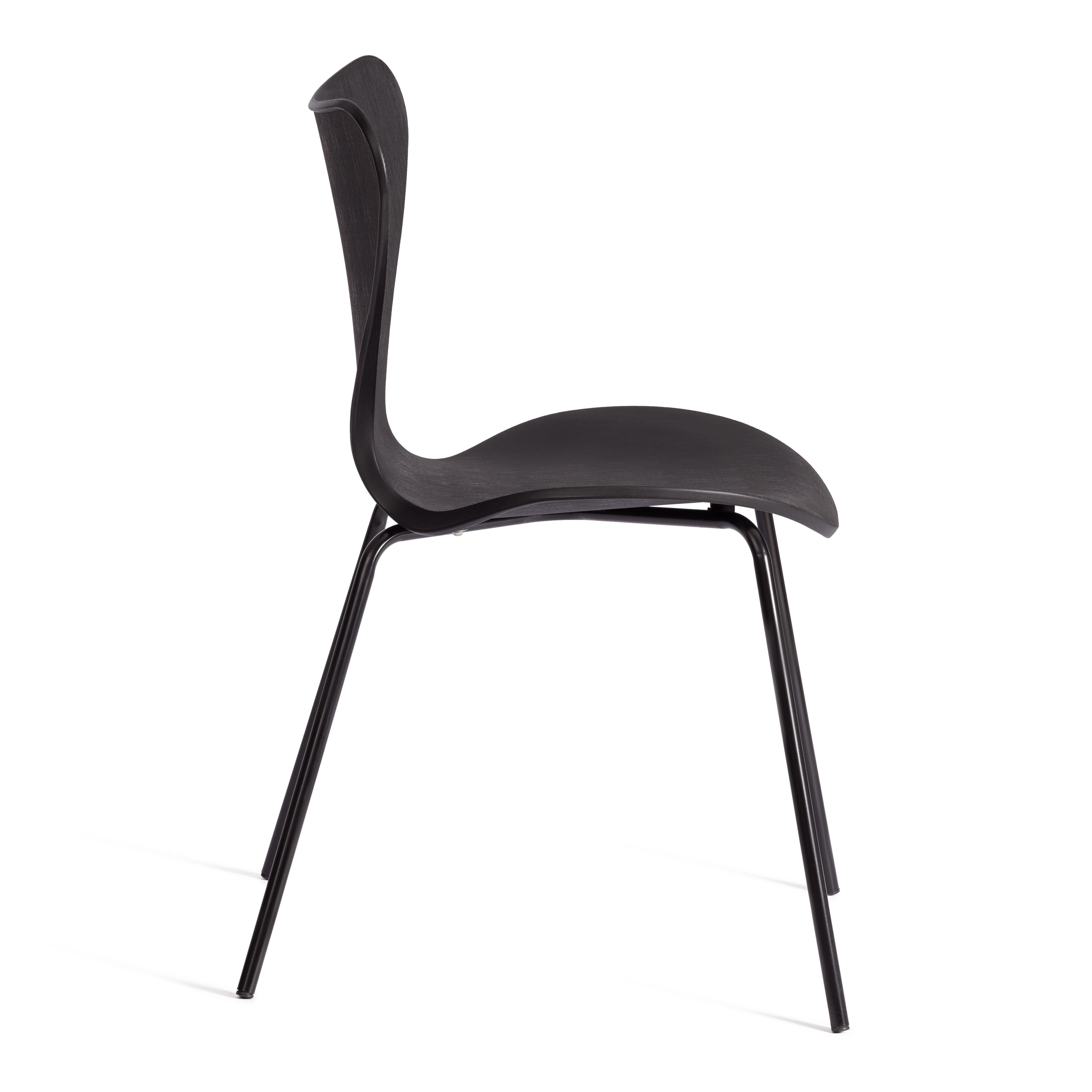 Стул Якобсен/Jacobsen (мод.DC 102-1) пластик/металл, 45х54.5х80см, черный/черный
