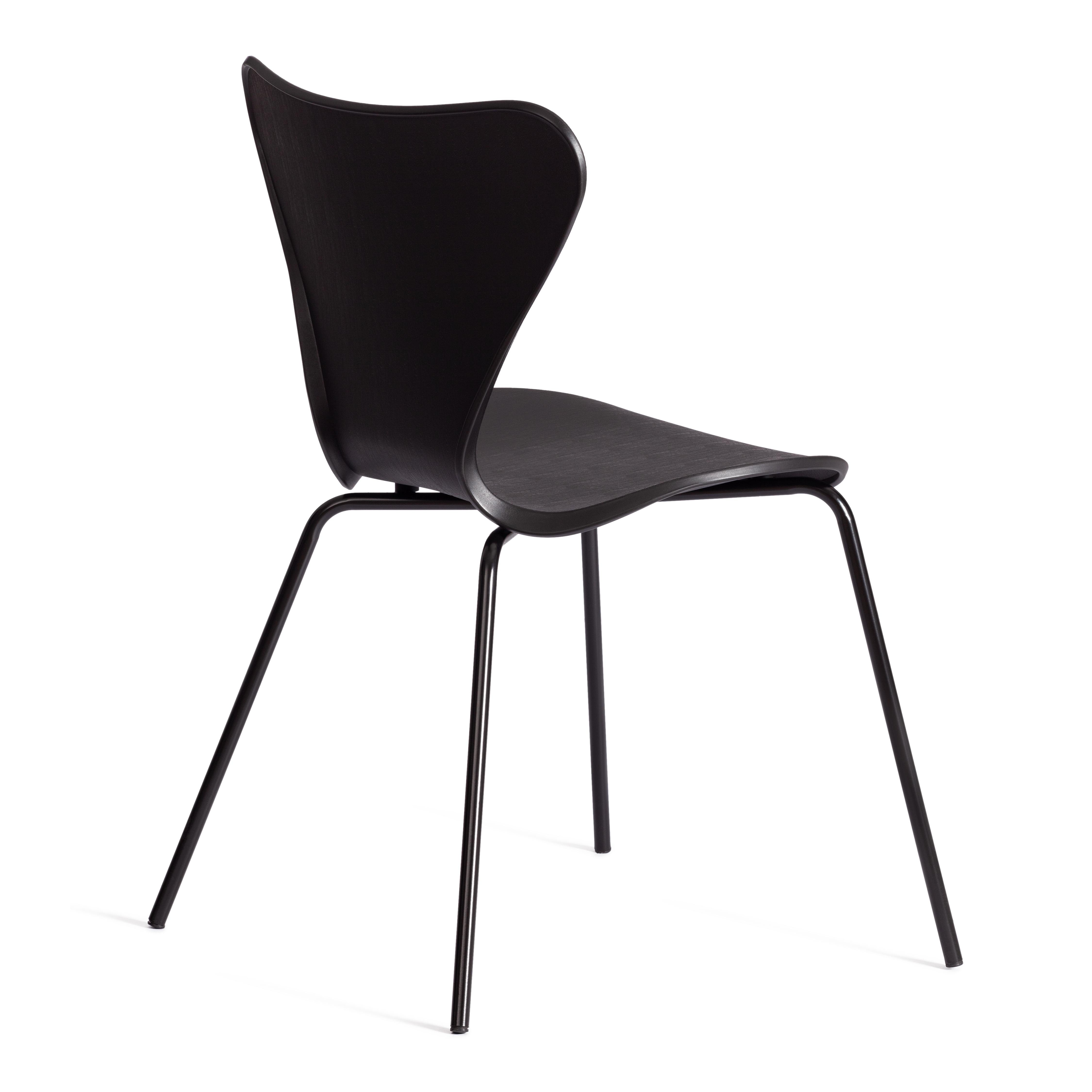 Стул Якобсен/Jacobsen (мод.DC 102-1) пластик/металл, 45х54.5х80см, черный/черный