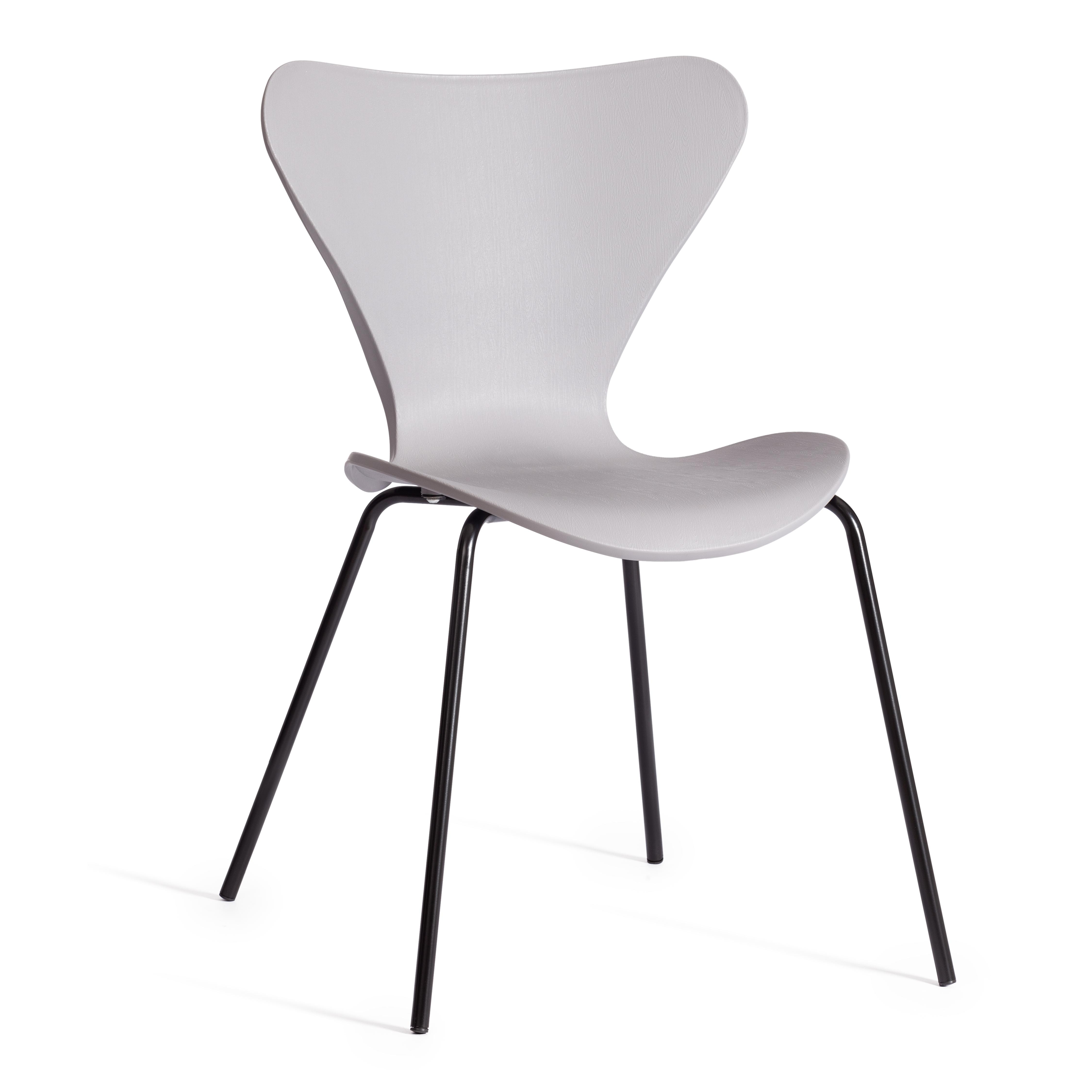 Стул Якобсен/Jacobsen (мод.DC 102-1) пластик/металл, 45х54.5х80см, серый/черный