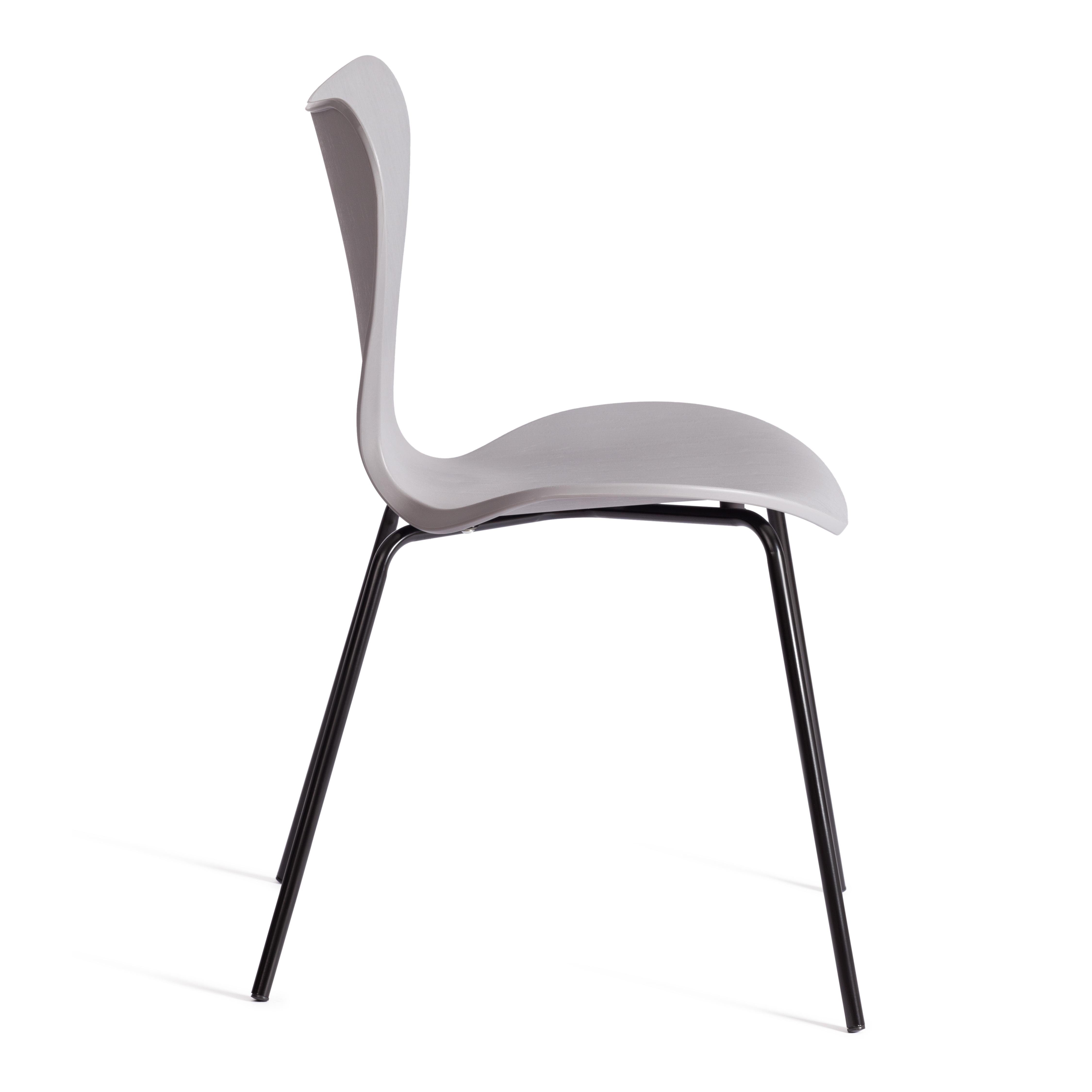 Стул Якобсен/Jacobsen (мод.DC 102-1) пластик/металл, 45х54.5х80см, серый/черный
