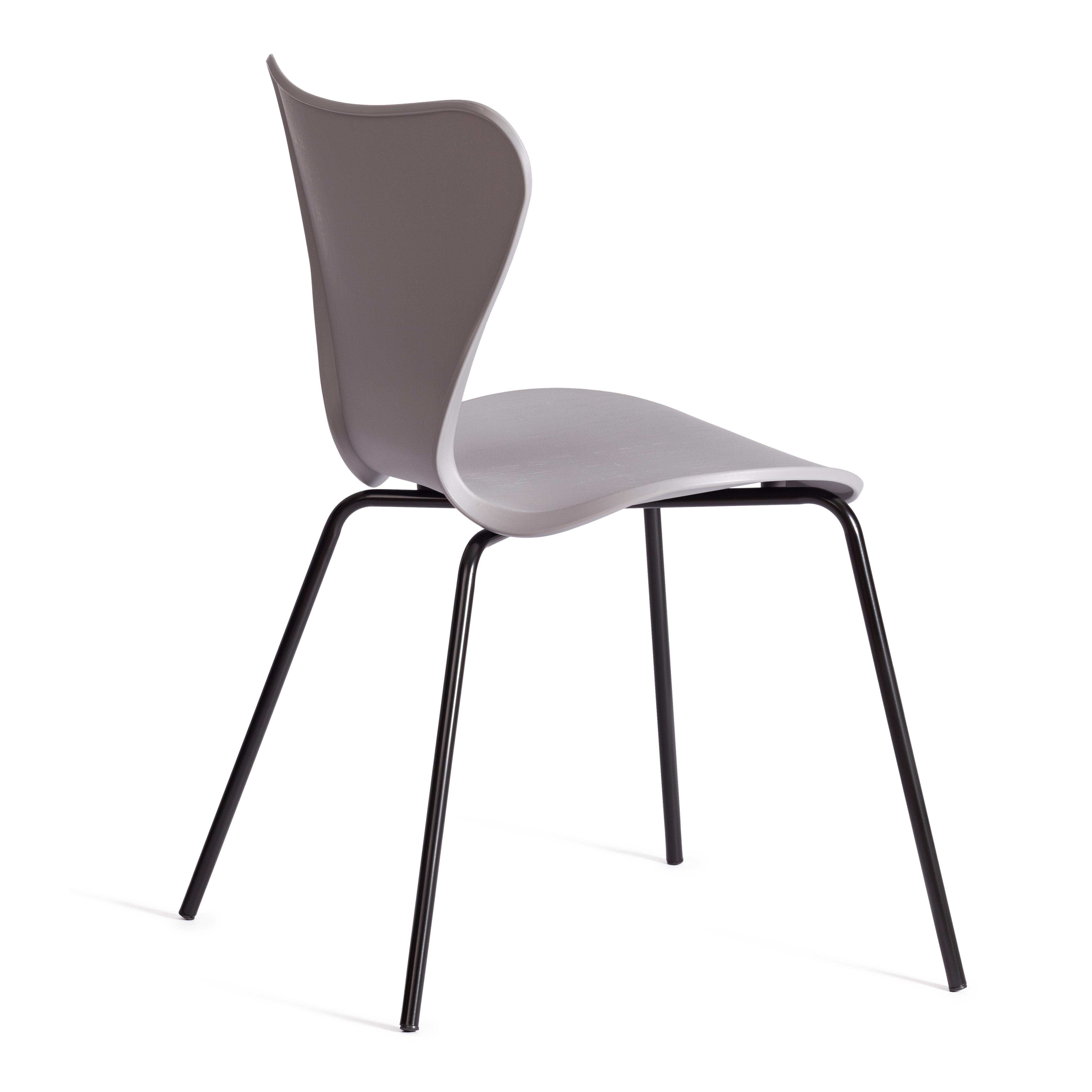 Стул Якобсен/Jacobsen (мод.DC 102-1) пластик/металл, 45х54.5х80см, серый/черный