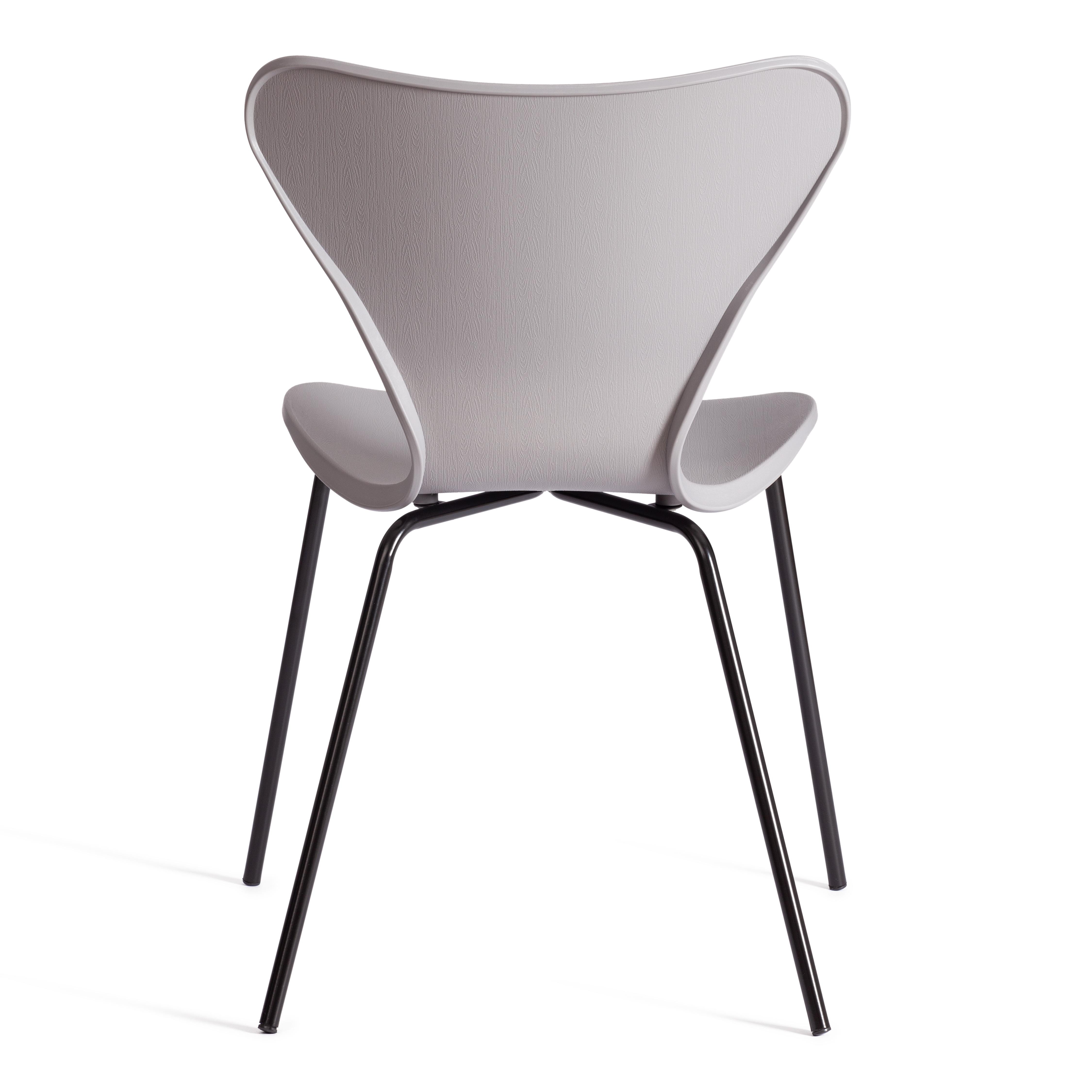 Стул Якобсен/Jacobsen (мод.DC 102-1) пластик/металл, 45х54.5х80см, серый/черный