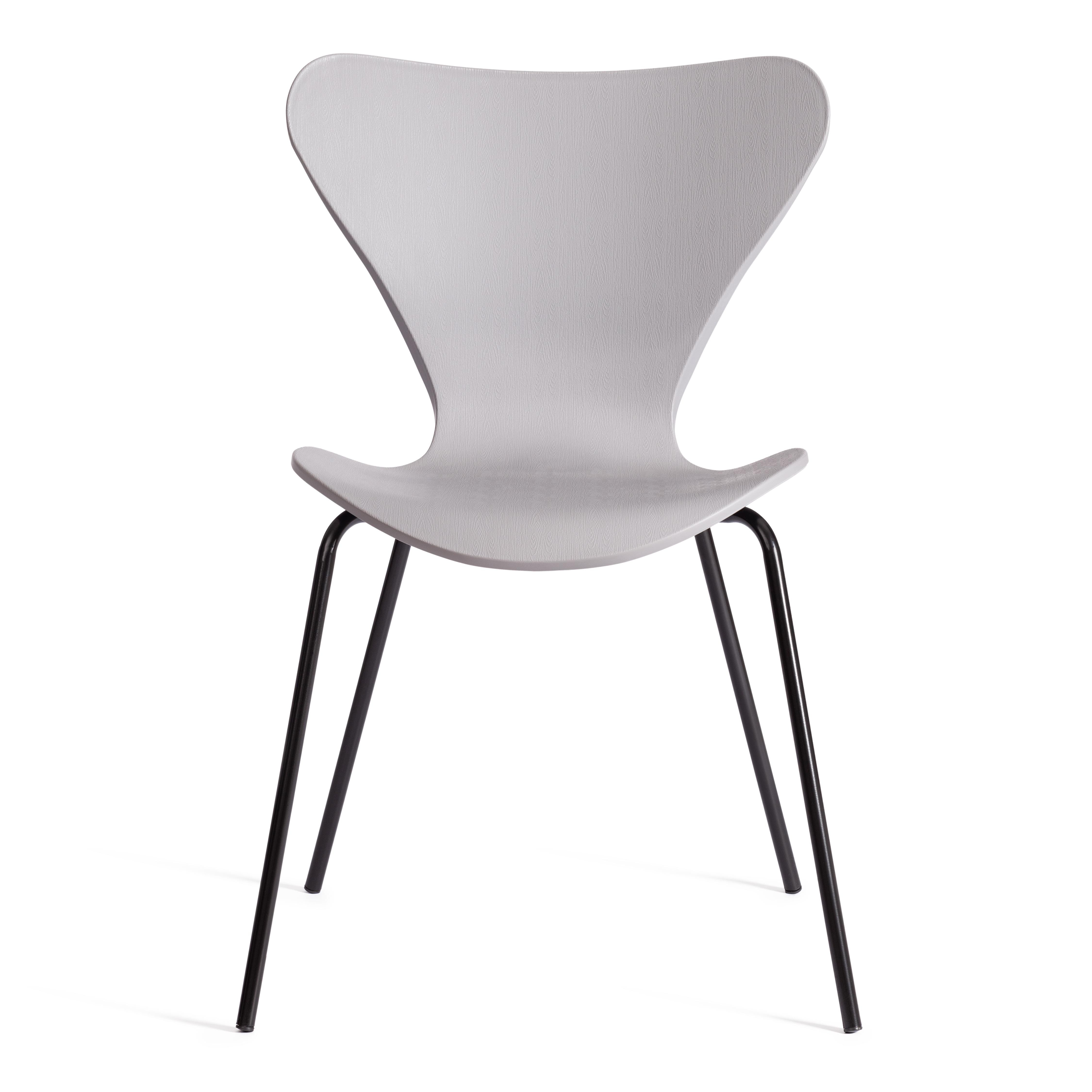 Стул Якобсен/Jacobsen (мод.DC 102-1) пластик/металл, 45х54.5х80см, серый/черный