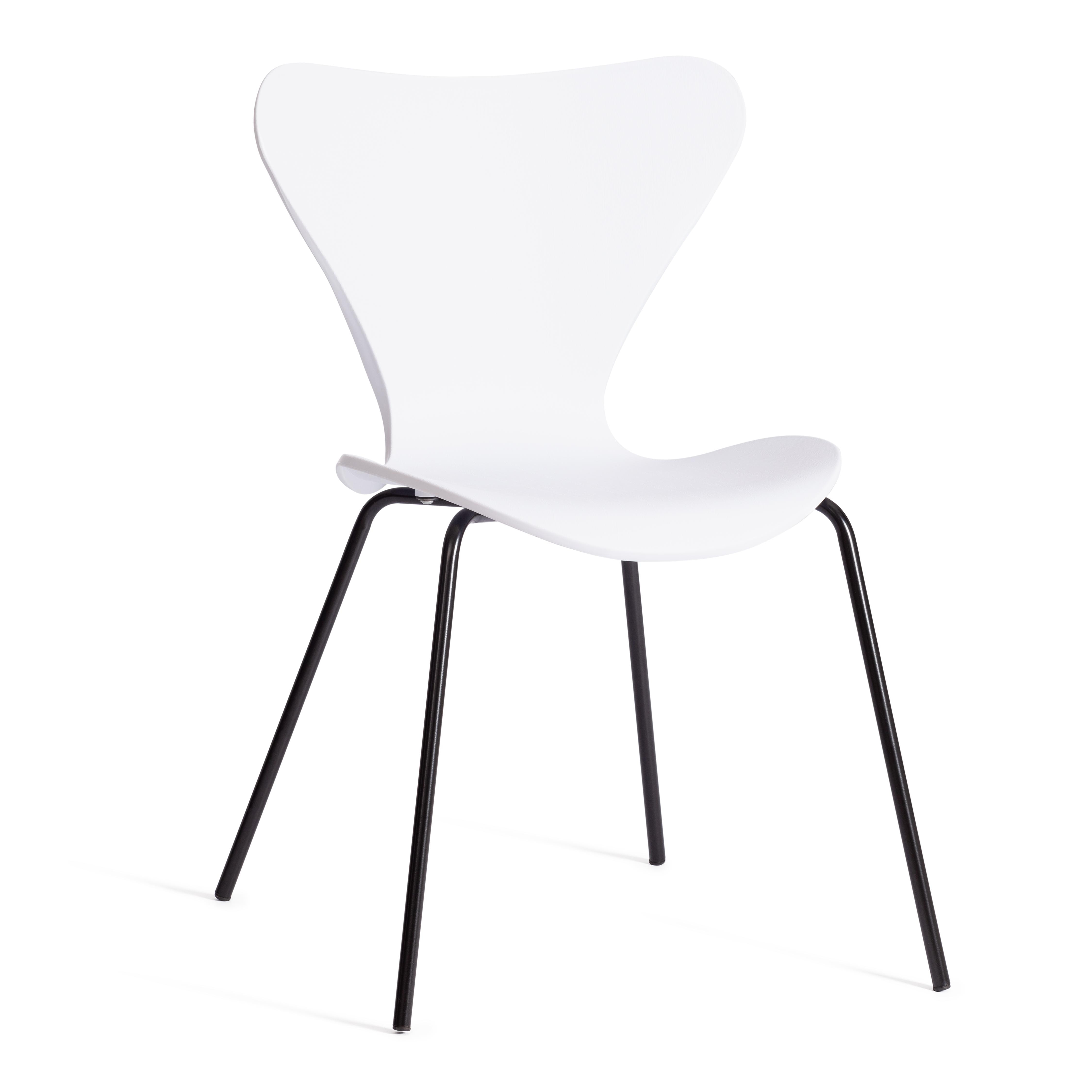 Стул Якобсен/Jacobsen (мод.DC 102-1) пластик/металл, 45х54.5х80см, белый/черный
