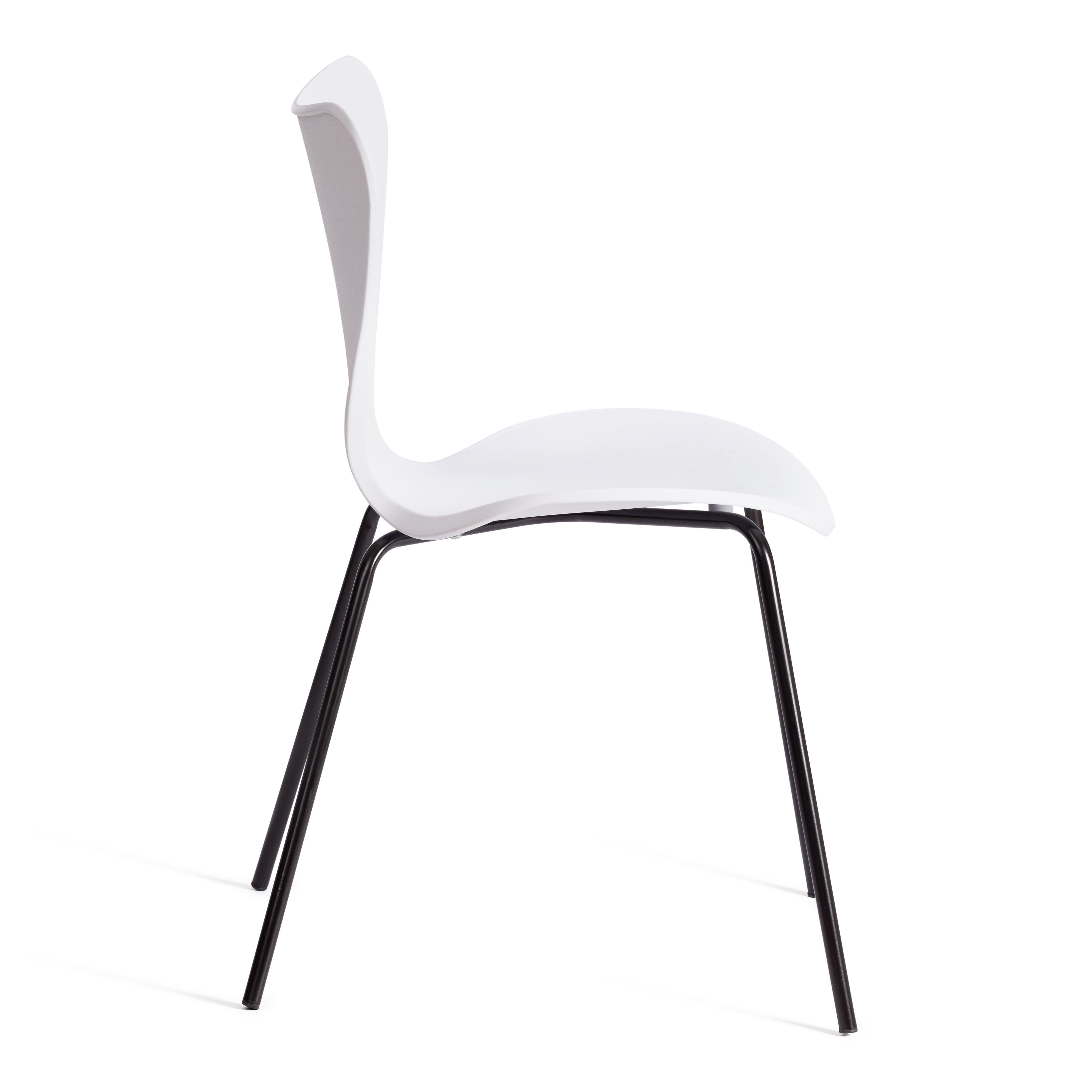 Стул Якобсен/Jacobsen (мод.DC 102-1) пластик/металл, 45х54.5х80см, белый/черный