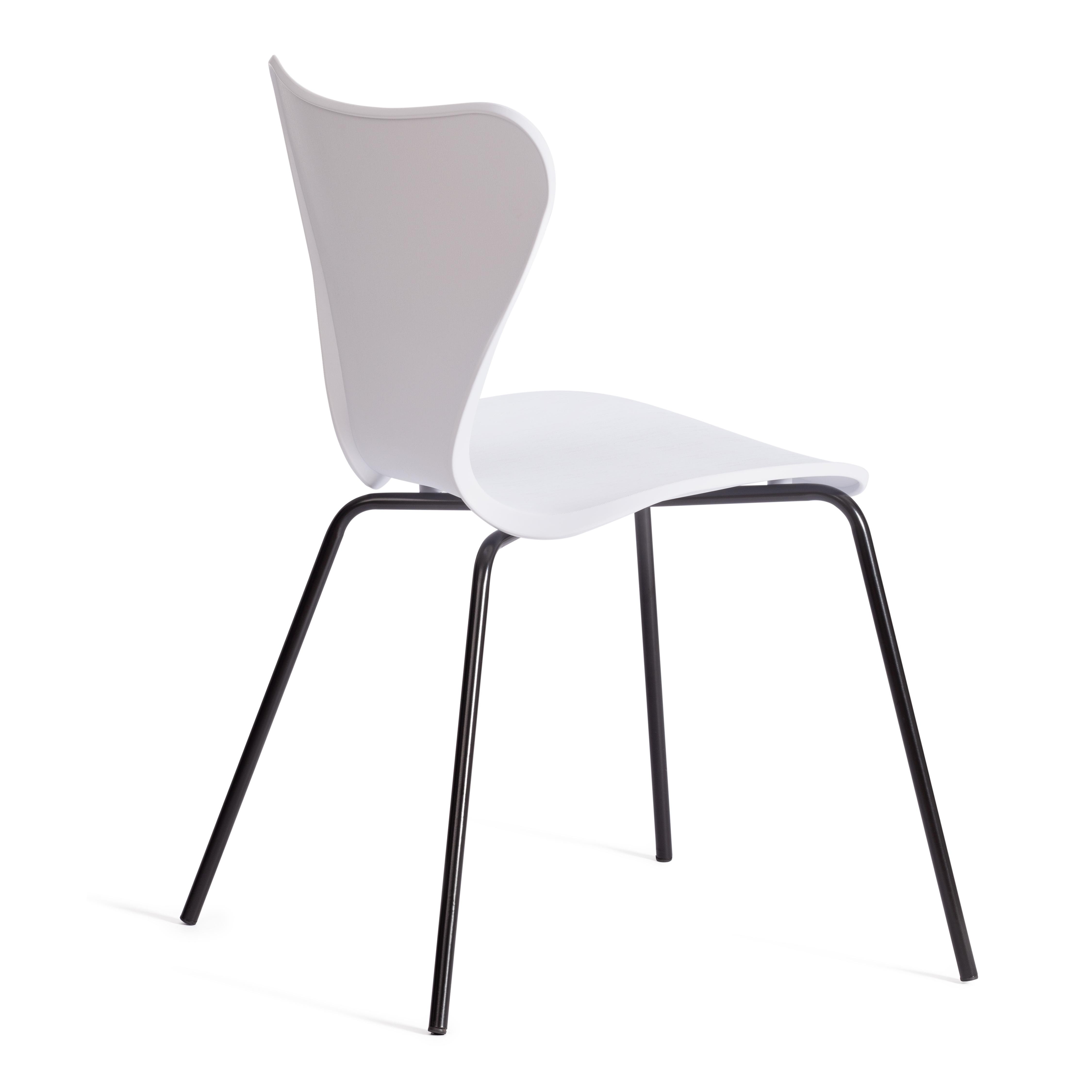 Стул Якобсен/Jacobsen (мод.DC 102-1) пластик/металл, 45х54.5х80см, белый/черный