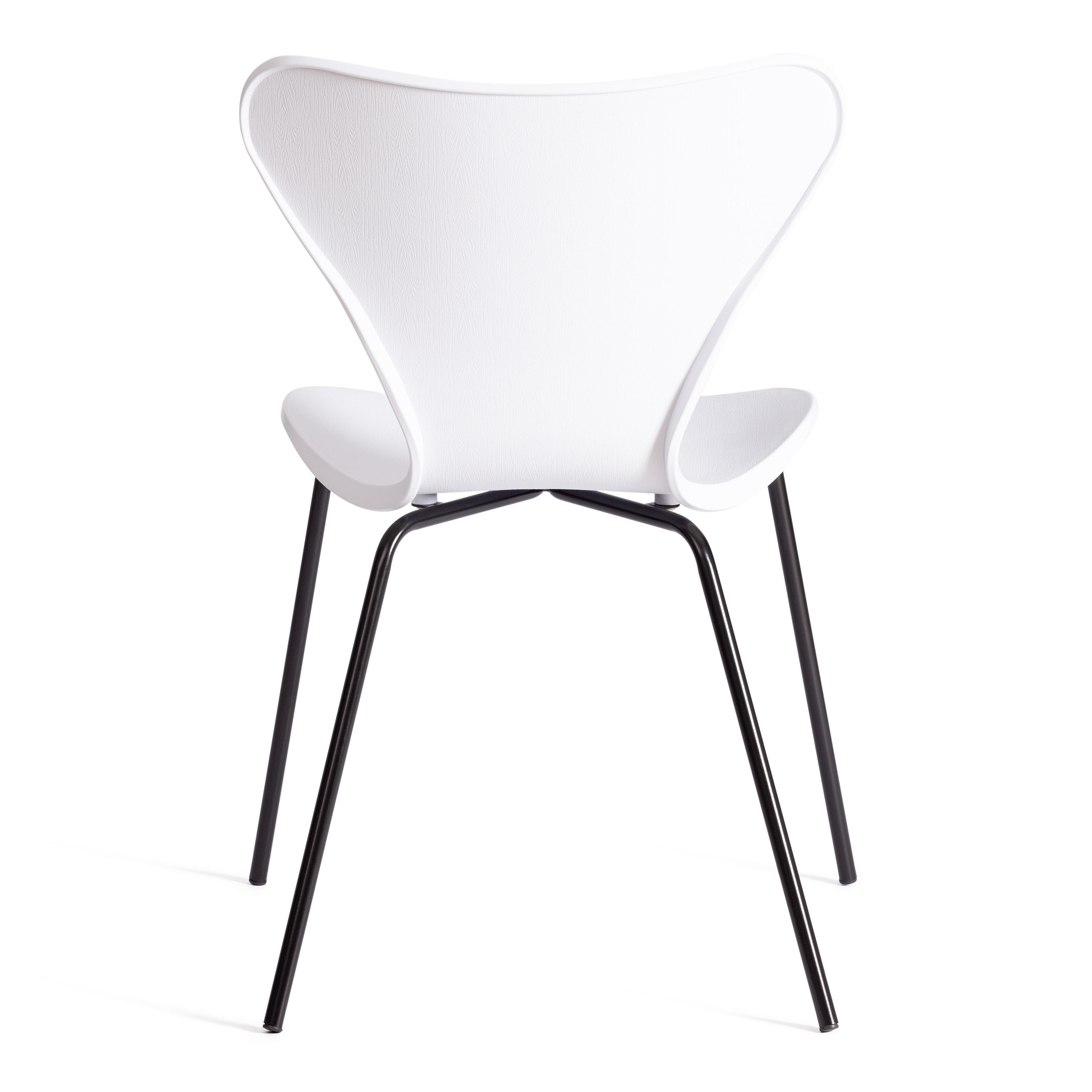 Стул Якобсен/Jacobsen (мод.DC 102-1) пластик/металл, 45х54.5х80см, белый/черный