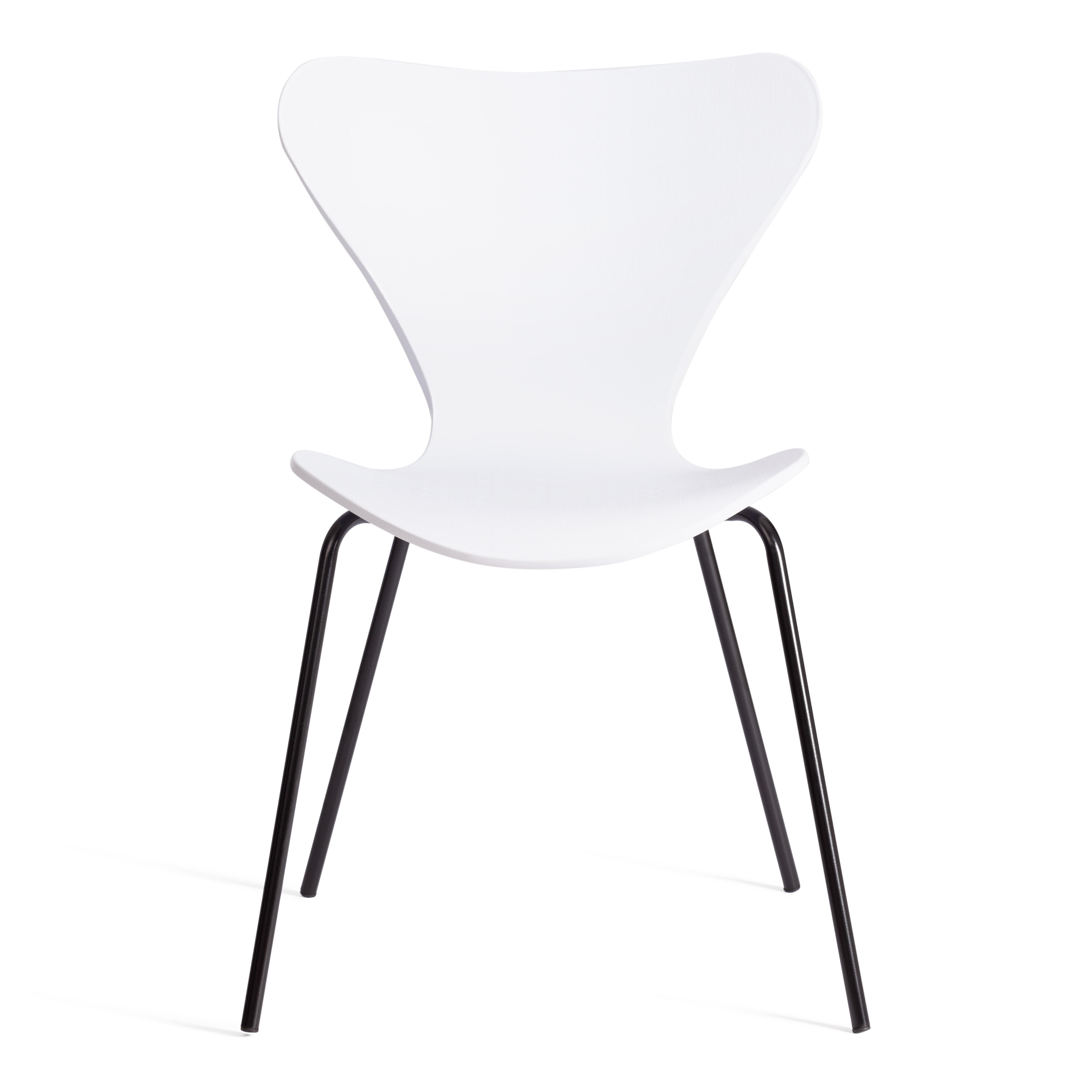 Стул Якобсен/Jacobsen (мод.DC 102-1) пластик/металл, 45х54.5х80см, белый/черный