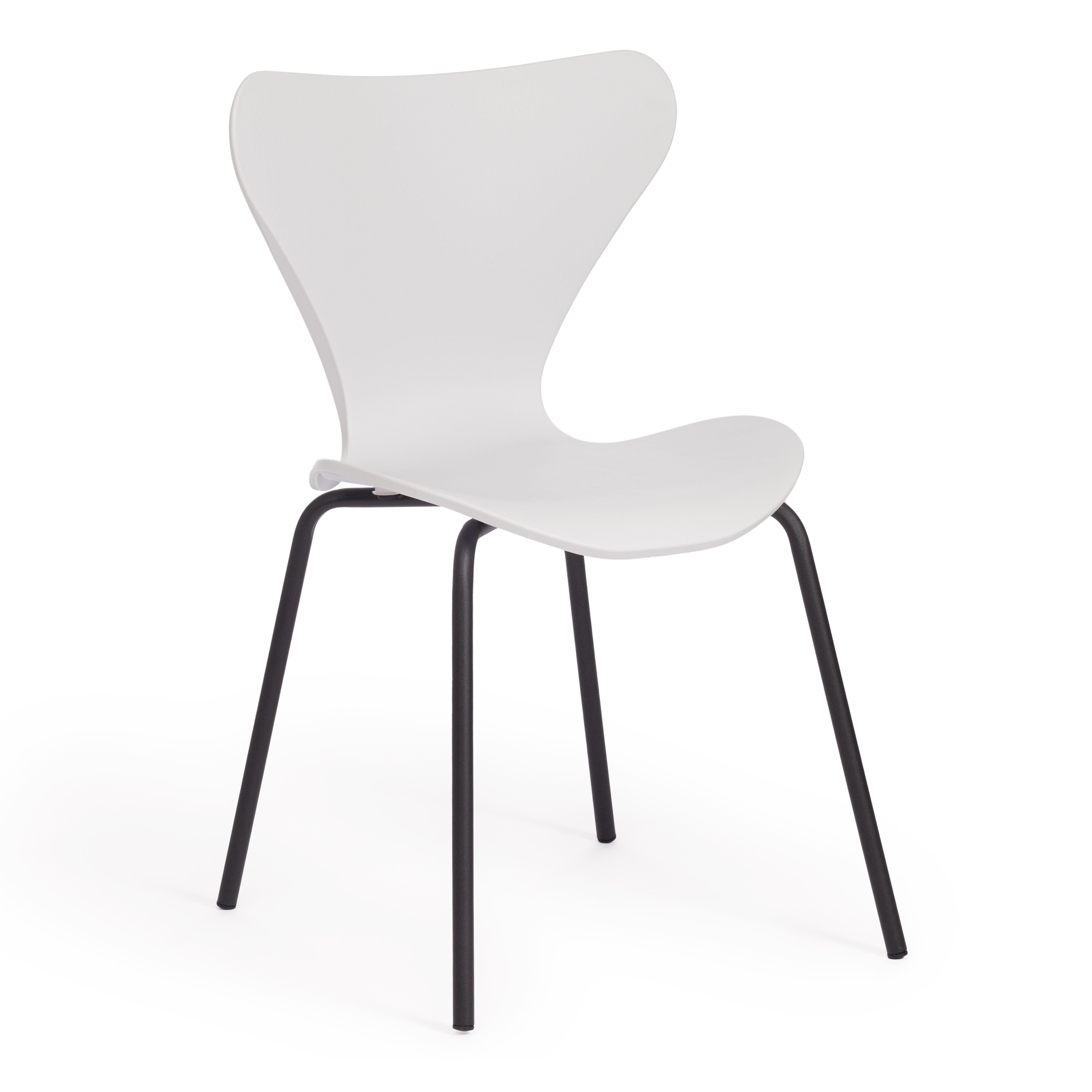 Стул Якобсен/Jacobsen (мод DC 102) пластик/металл, 50 х 46 х 82 см , белый 018/черный