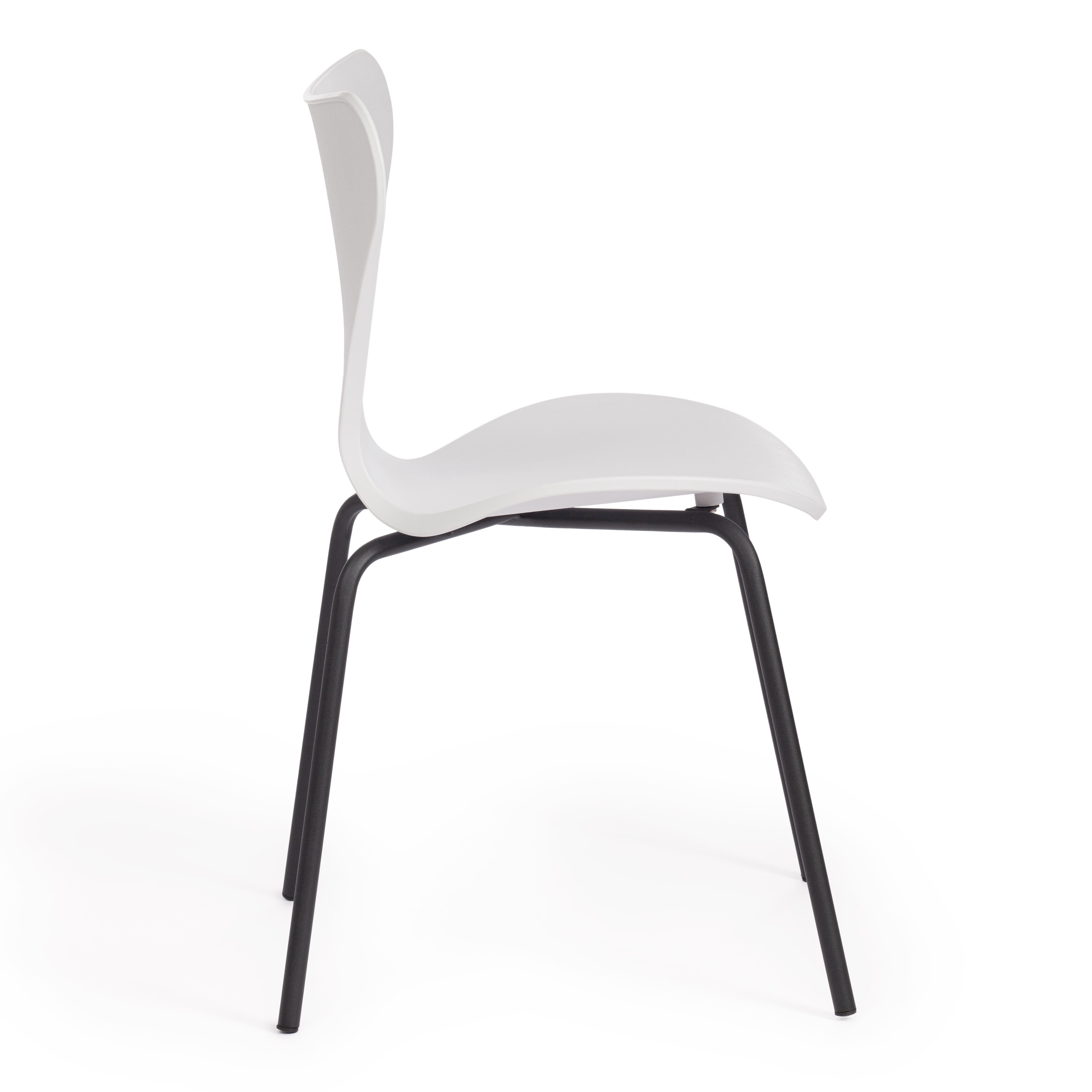 Стул Якобсен/Jacobsen (мод DC 102) пластик/металл, 50 х 46 х 82 см , белый 018/черный