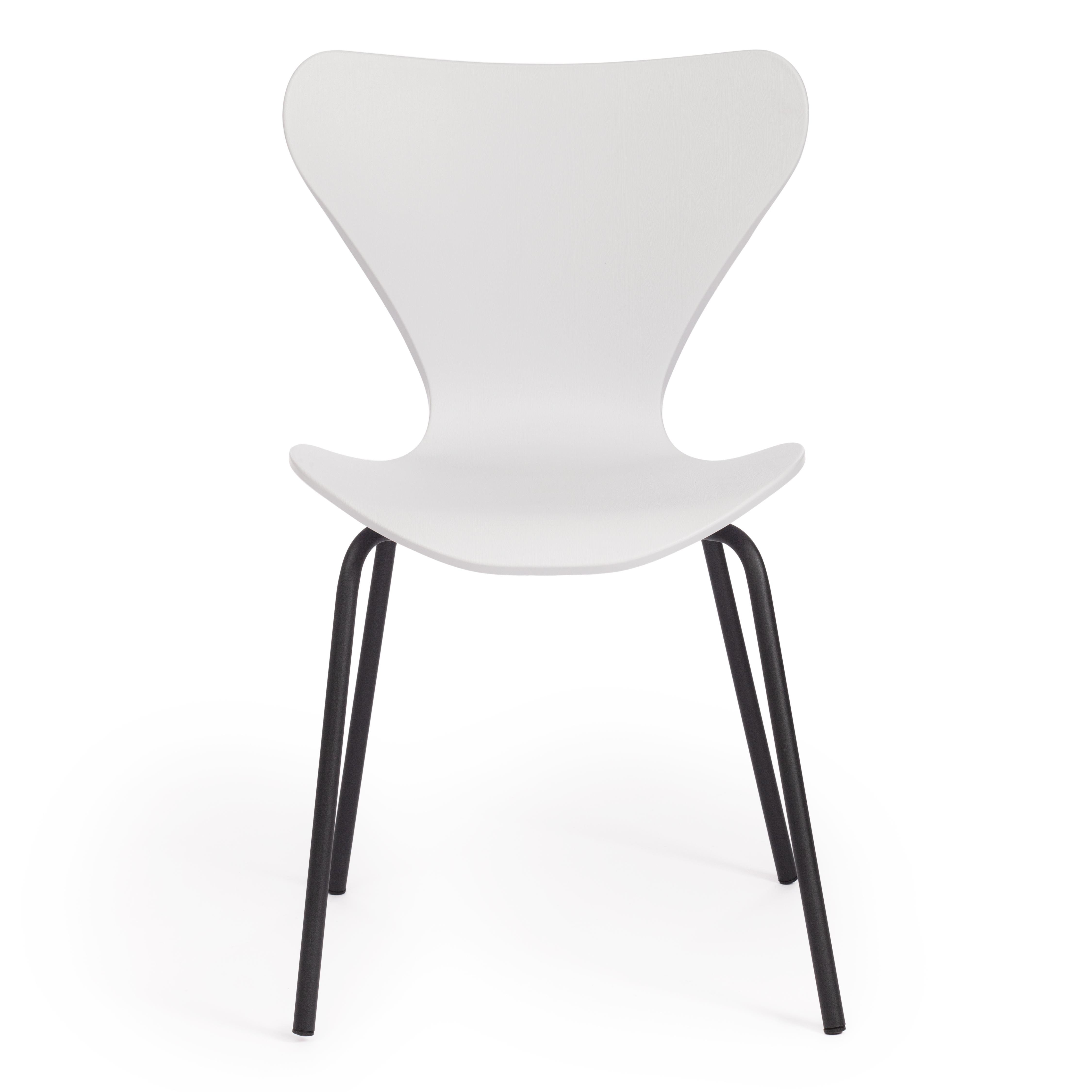Стул Якобсен/Jacobsen (мод DC 102) пластик/металл, 50 х 46 х 82 см , белый 018/черный