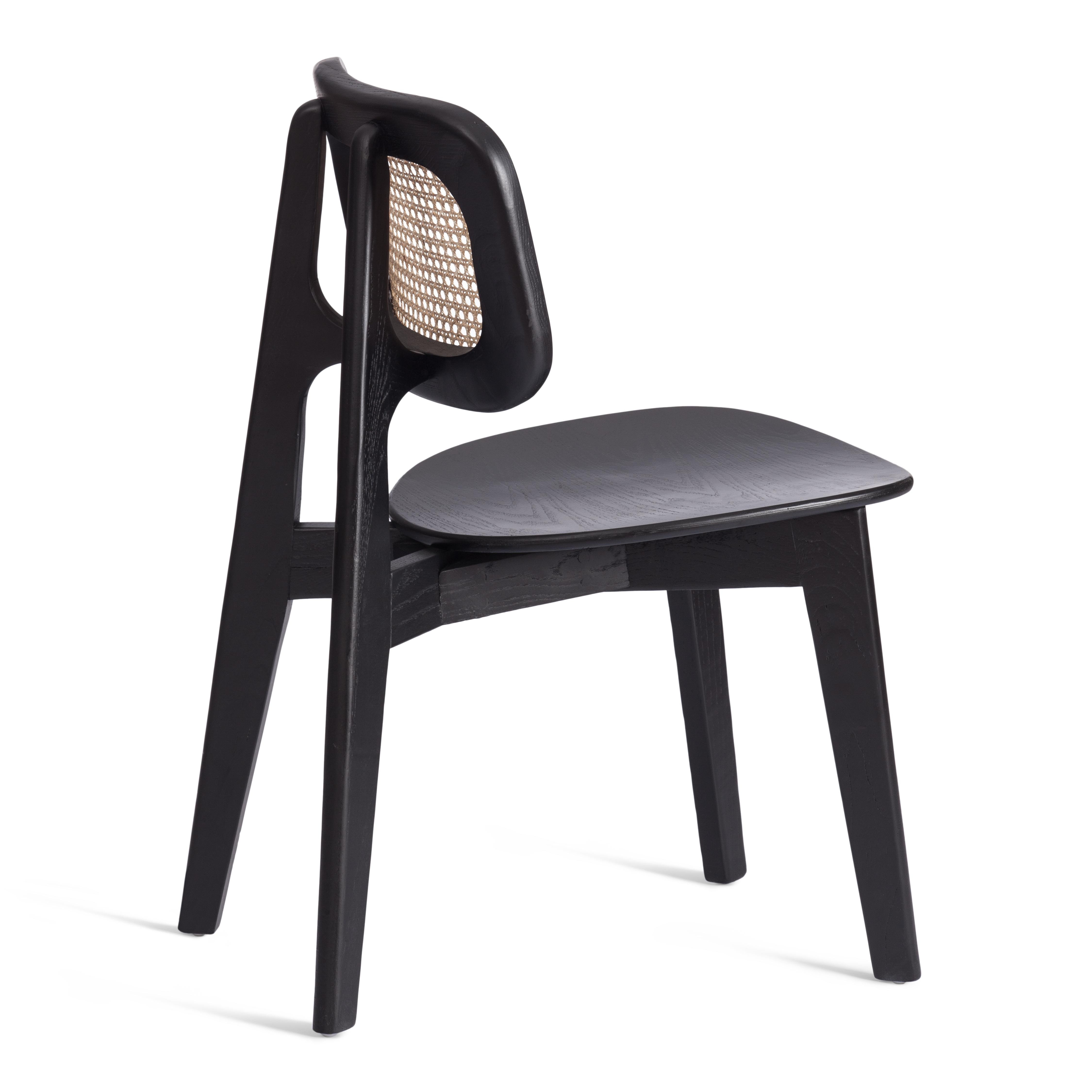 Стул Один/Odin дерево вяз/ротанг, черный, 42х45х78см