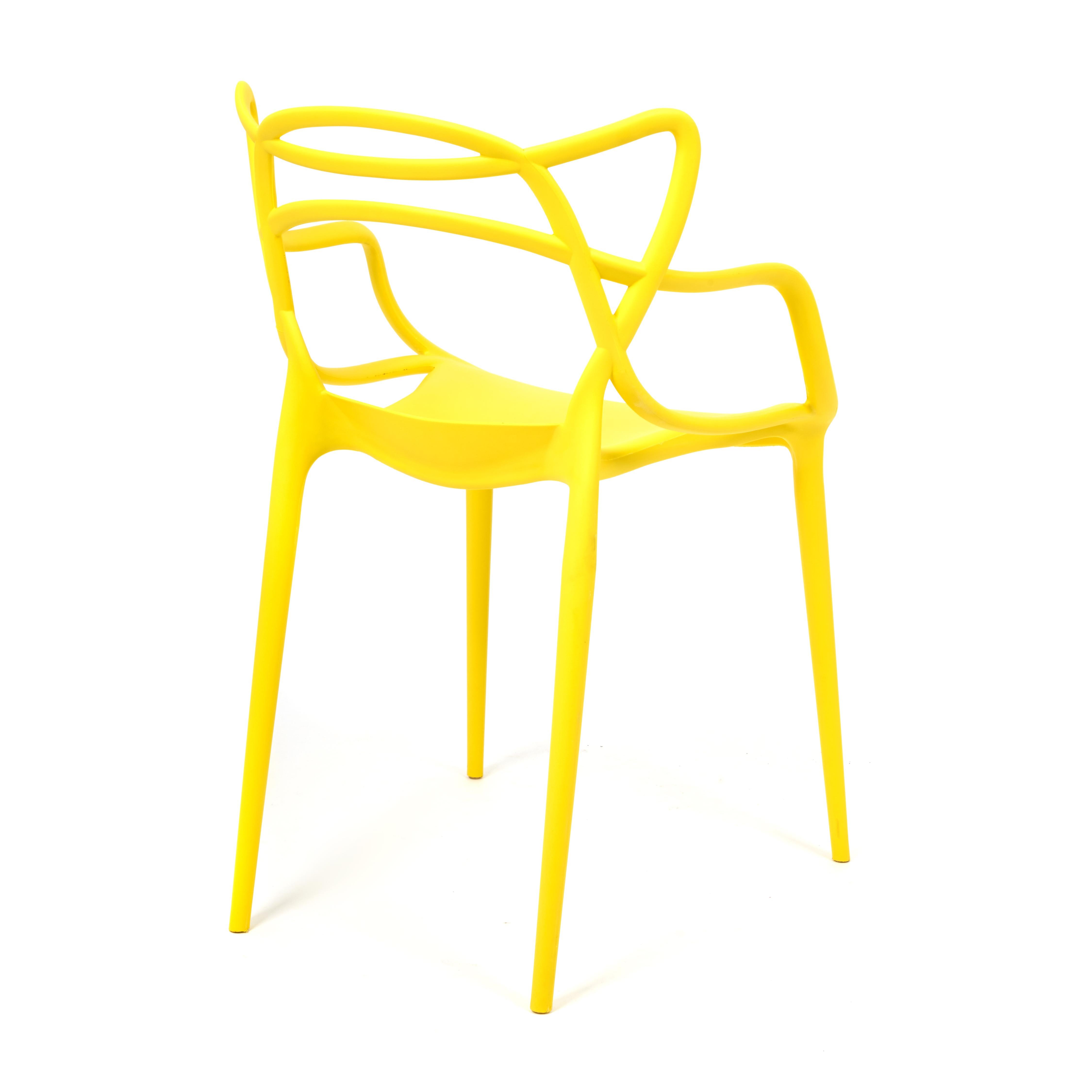Стул Кет Чаир/Cat Chair (мод.028) пластик, 54,5х56х84см, желтый