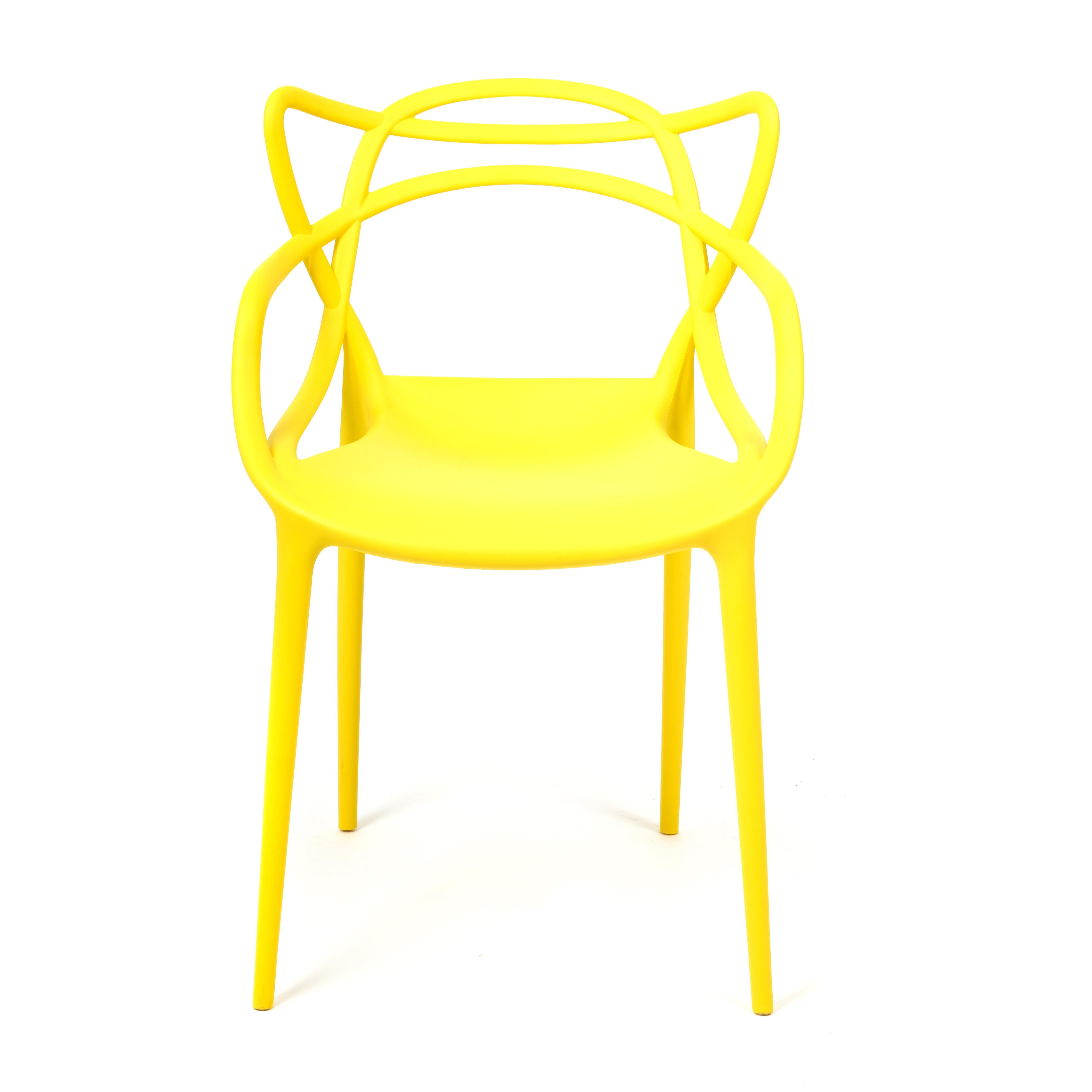 Стул Кет Чаир/Cat Chair (мод.028) пластик, 54,5х56х84см, желтый