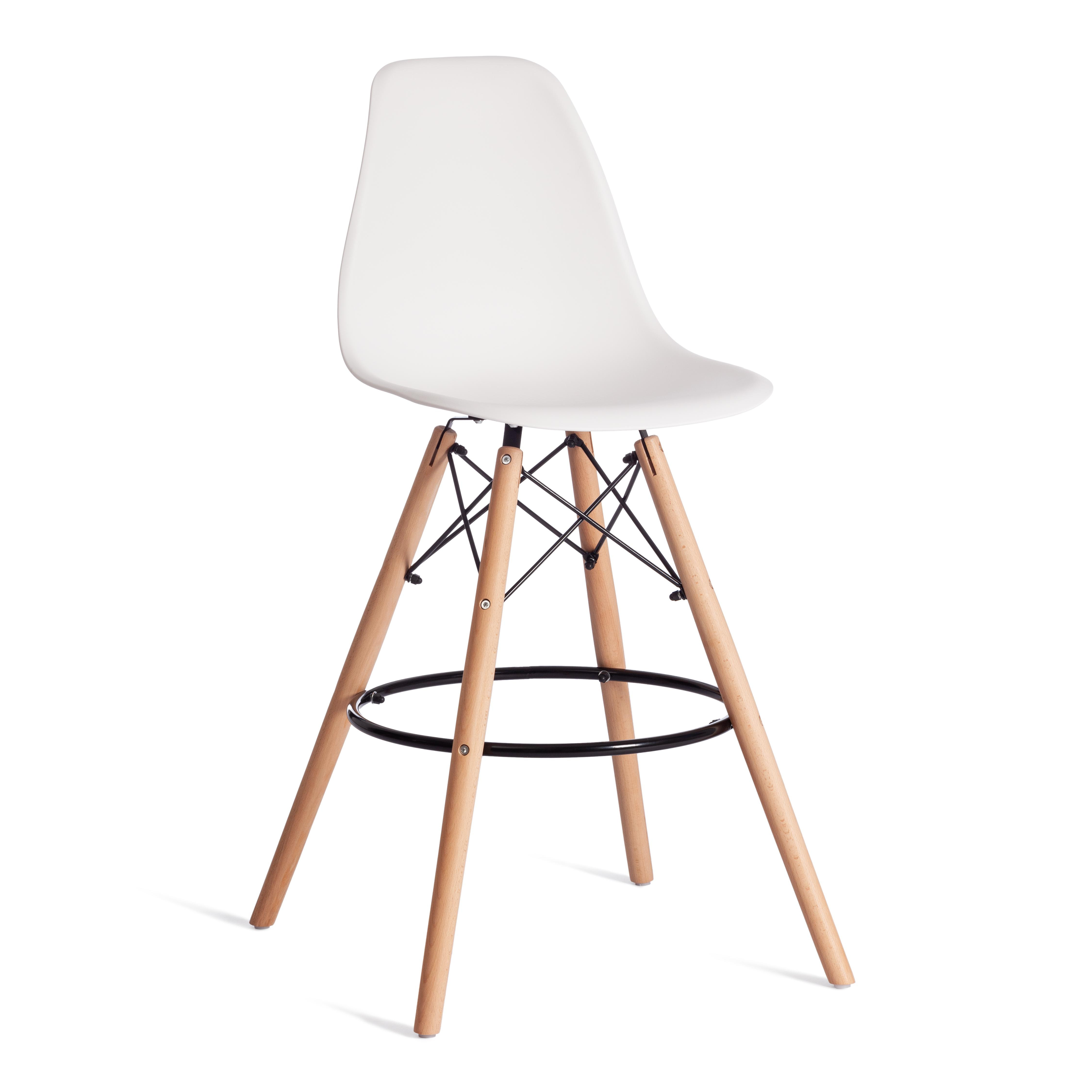Стул барный Синди Бар Чаир/Cindy Bar Chair (мод.80) дерево бук/металл/пластик, 46х55х106см, белый