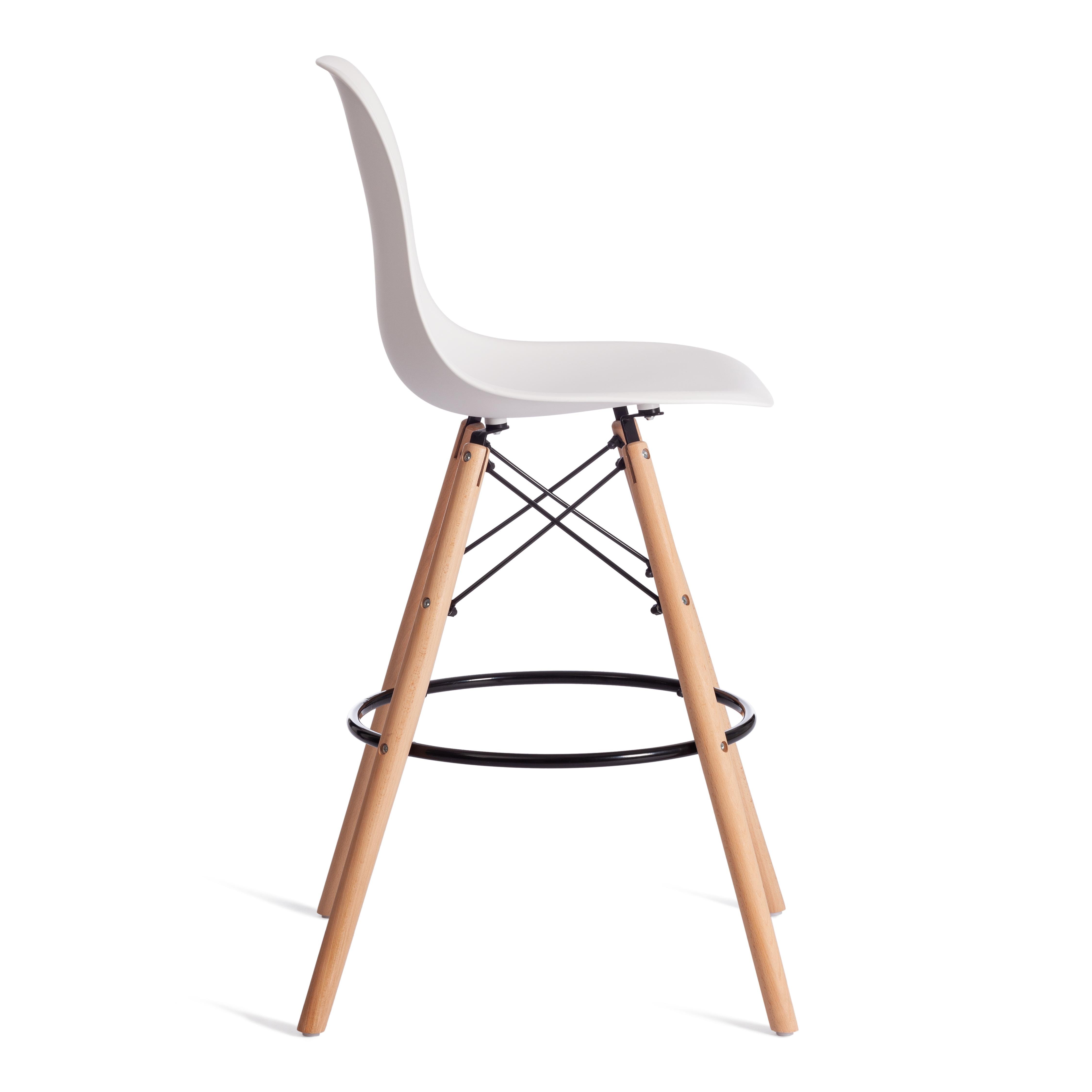 Стул барный Синди Бар Чаир/Cindy Bar Chair (мод.80) дерево бук/металл/пластик, 46х55х106см, белый
