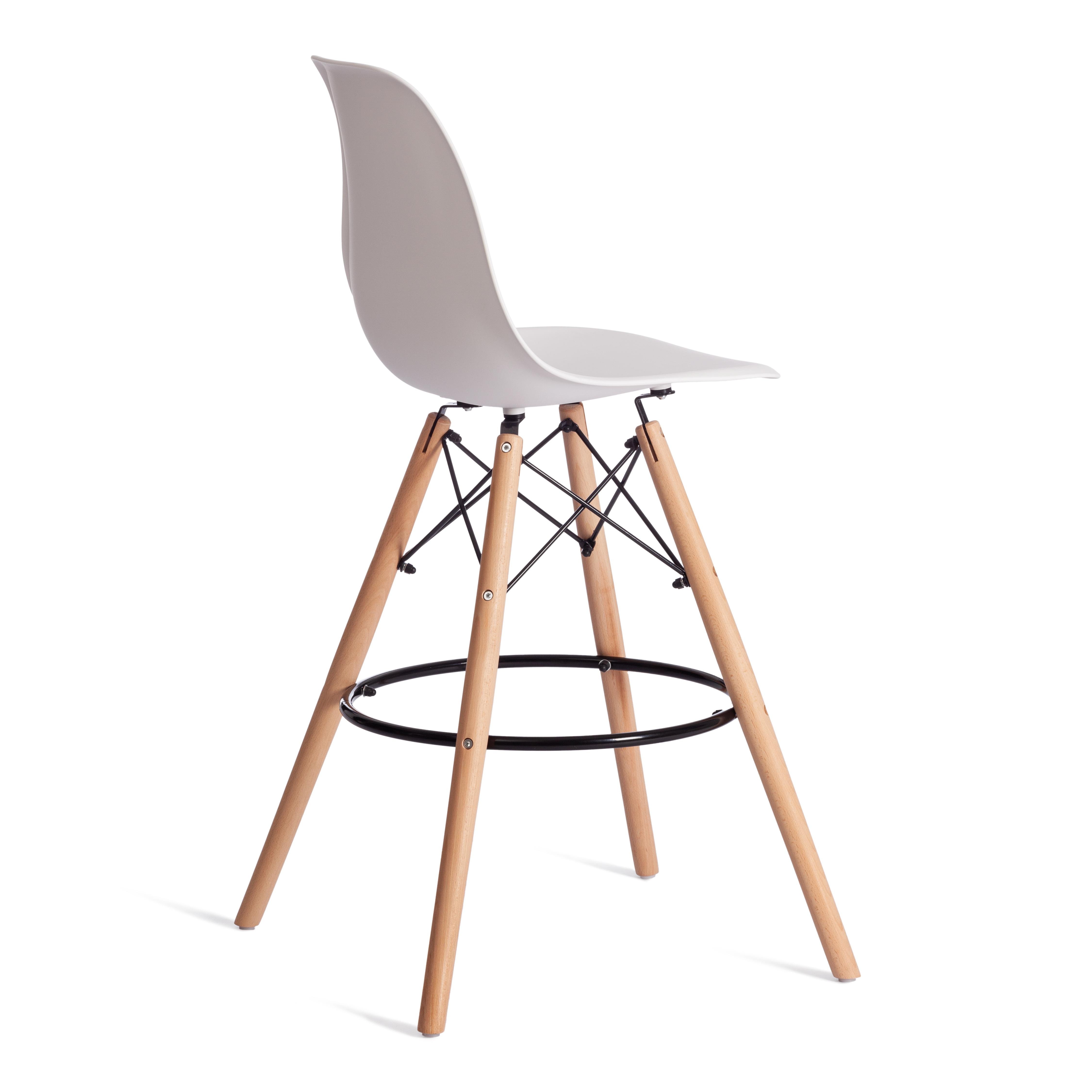 Стул барный Синди Бар Чаир/Cindy Bar Chair (мод.80) дерево бук/металл/пластик, 46х55х106см, белый