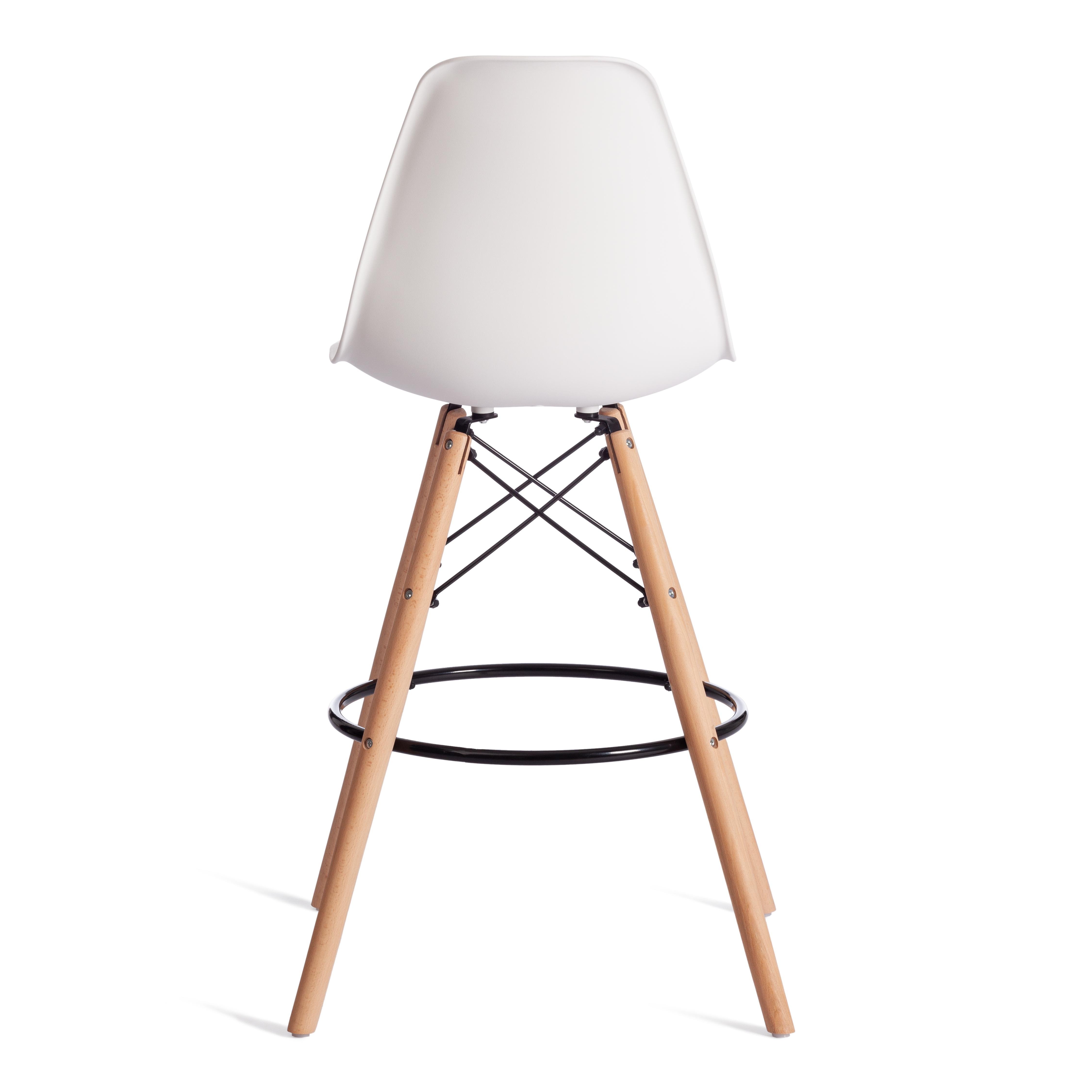 Стул барный Синди Бар Чаир/Cindy Bar Chair (мод.80) дерево бук/металл/пластик, 46х55х106см, белый