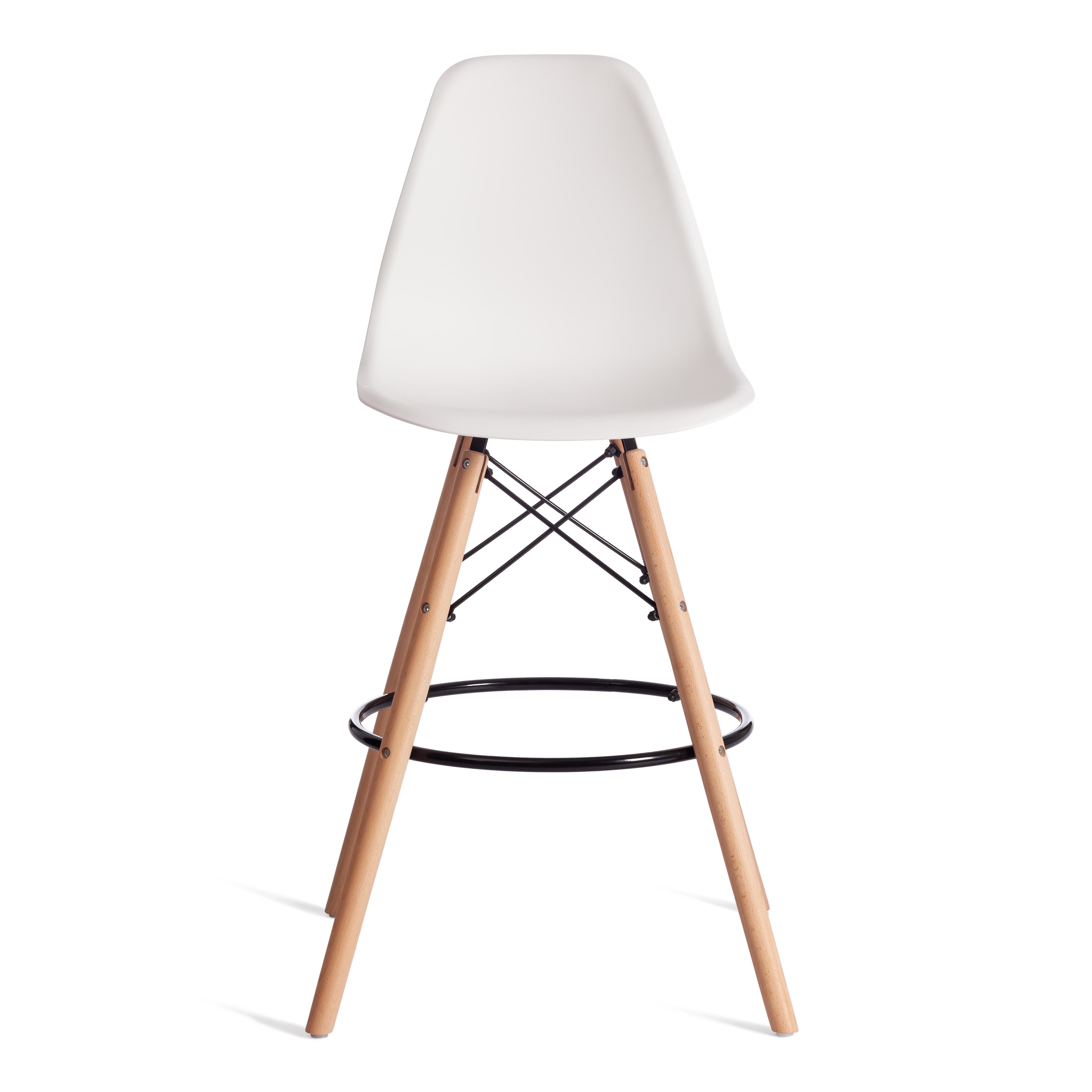 Стул барный Синди Бар Чаир/Cindy Bar Chair (мод.80) дерево бук/металл/пластик, 46х55х106см, белый