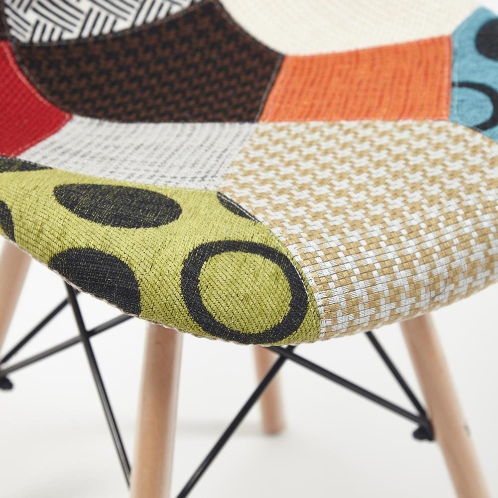 Стул Синди Софт Имс/Cindy Soft Eames (мод.023)/1 шт. в упаковке дерево бук/металл/мягкое сиденье/ткань, 51х46х83см, мультицвет