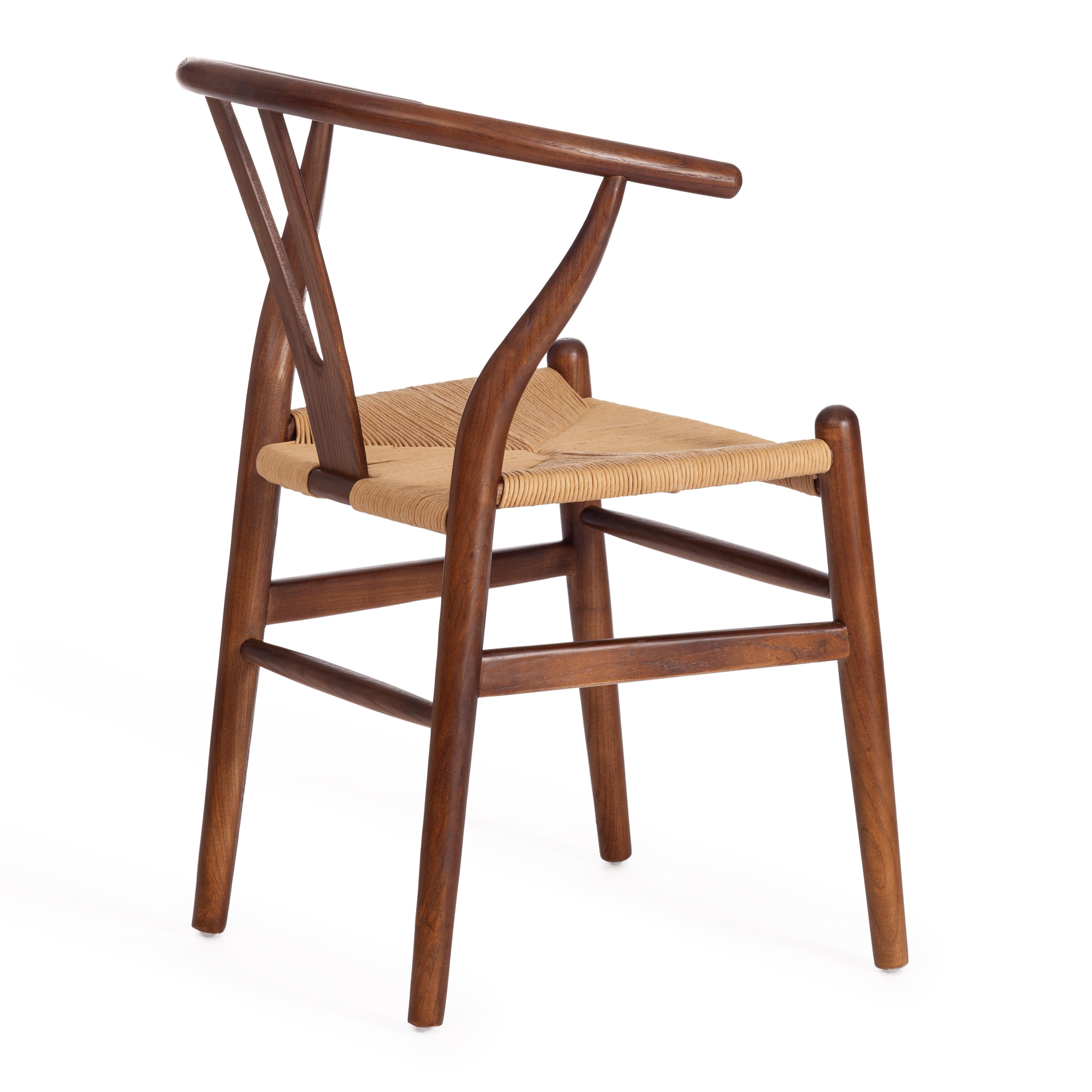 Стул Вишбон/Wishbone (мод.CB2212) дерево вяз, 57х50,5х79,5, темный орех №5