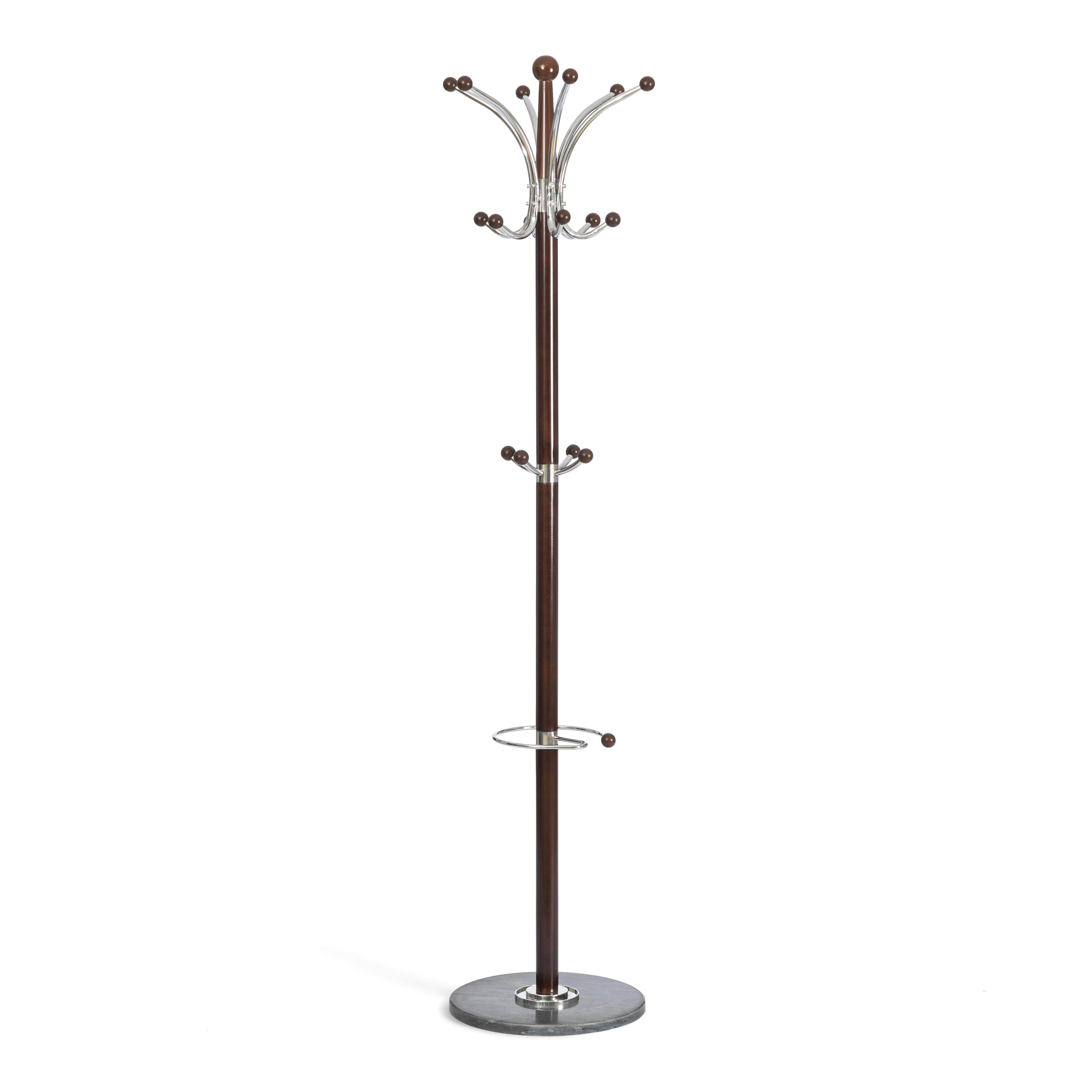 Вешалка Ханами/Hanami (мод.GH-8617) дерево/хром/мрамор, черный/орех, 37х37х175см