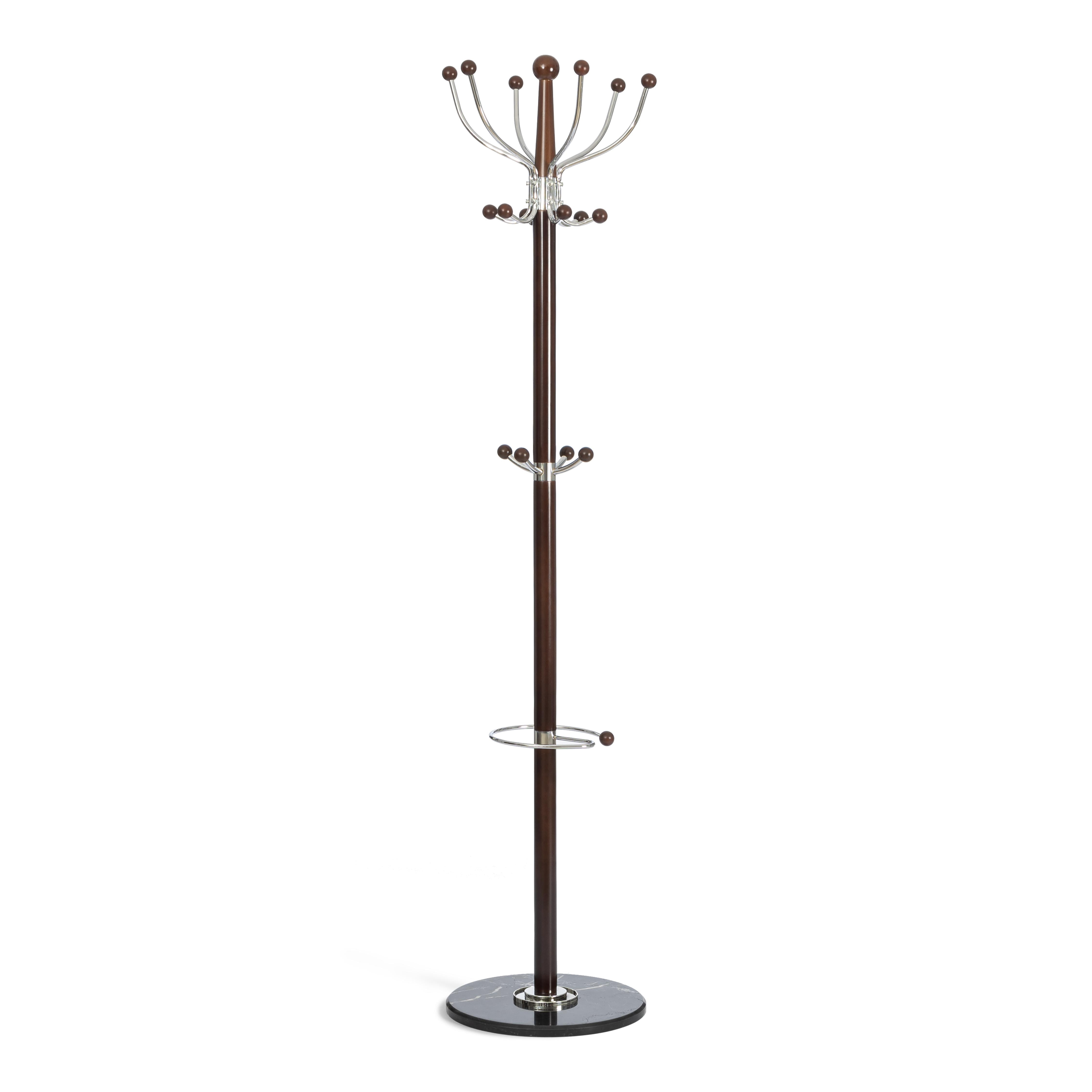 Вешалка Сакура/Sakura (мод.GH-8606) дерево/хром/мрамор, черный/орех, 37х37х175см